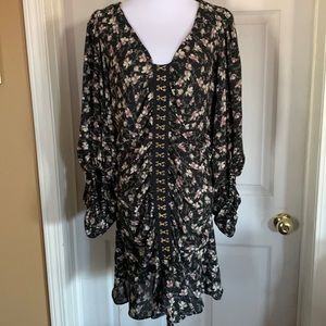 Sugar+Lips stunning black Floral Ruched dress